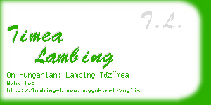 timea lambing business card